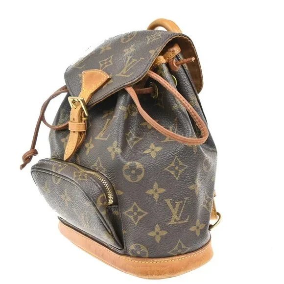 LOUIS VUITTON Mini Montsouris Backpack Bag Monogram Leather Brown M51137 78KC503 - Picture 2 of 16